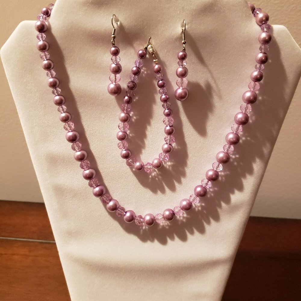 Purple Pearl Jewelry Set